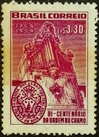 Марка почтовая. "Орден II века Кармо Диаматина". 1959 год, Бразилия.