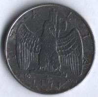 Монета 1 лира. 1940(Yr.XVIII) год, Италия. Магнитная.