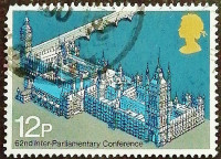 Почтовая марка. "Конференция Межпарламентского союза". 1975 год, Великобритания.