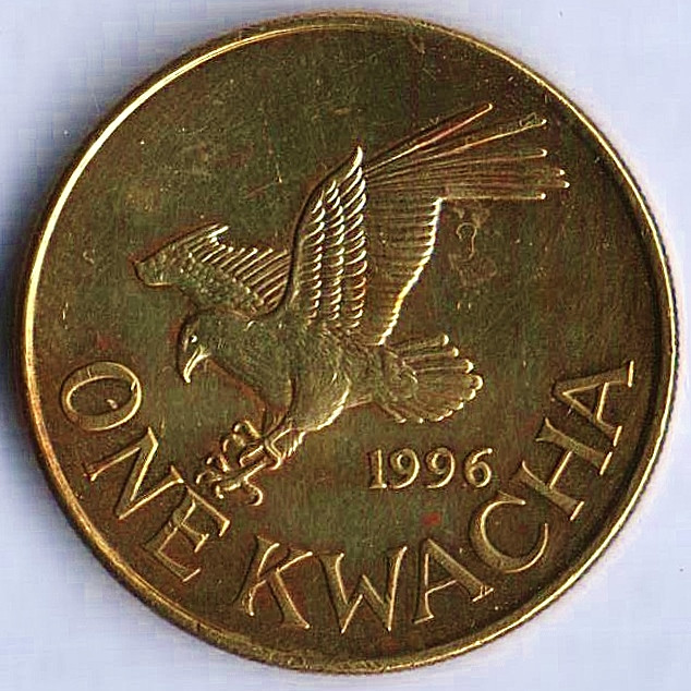Монета 1 квача. 1996 год, Малави.