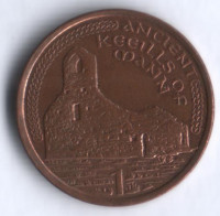 Монета 1 пенни. 2002(AE) год, Остров Мэн.