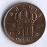 Монета 50 сантимов. 1988 год, Бельгия (Belgie).