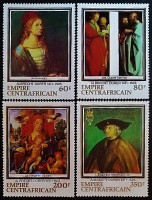 Набор марок (4 шт.). "450 лет со дня смерти Альбрехта Дюрера". 1978 год, Центрально-Африканская Республика.