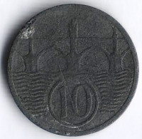 Монета 10 геллеров. 1941 год, Богемия и Моравия.