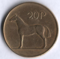 Монета 20 пенсов. 1994 год, Ирландия.