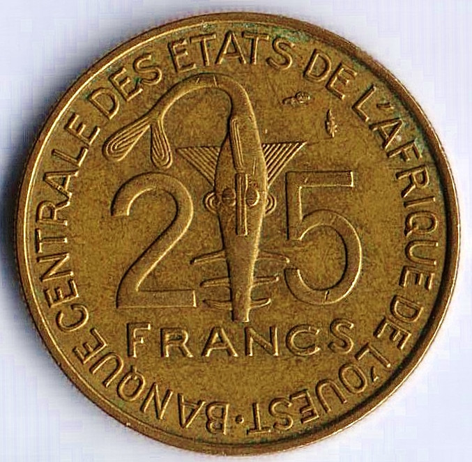 Монета 25 франков. 1984 год, Западно-Африканские Штаты. FAO.