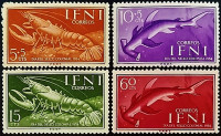 Набор марок (4 шт.). "День почтовой марки". 1954 год, Ифни.
