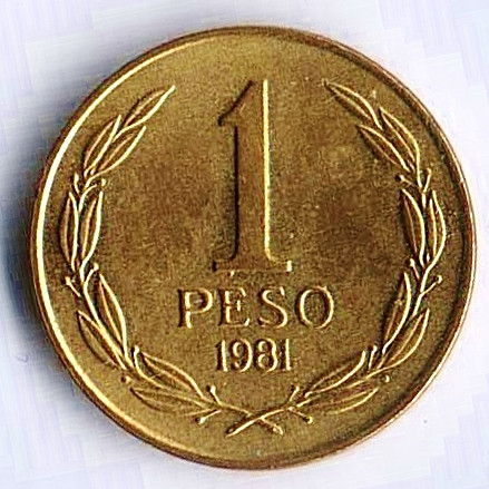 Монета 1 песо. 1981 год, Чили.