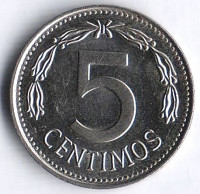 Монета 5 сентимо. 1983 год, Венесуэла.