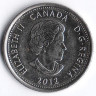 Монета 25 центов. 2012 год, Канада. Айзек Брок.