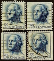 Набор почтовых марок (4 шт.). "Джордж Вашингтон". 1962 год, США.