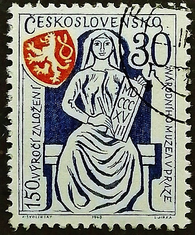Почтовая марка. "150-летие Национального музея в Праге". 1968 год, Чехословакия.