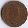 Монета 2 цента. 1962 год, Маврикий.