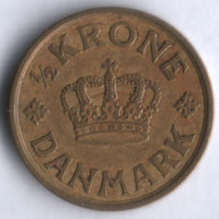 Монета 1/2 кроны. 1925 год, Дания. HCN;GJ.