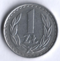 Монета 1 злотый. 1983 год, Польша.