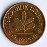 Монета 5 пфеннигов. 1995(F) год, ФРГ.