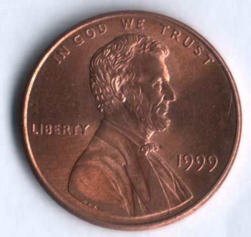 1 цент. 1999 год, США.