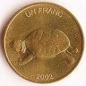 Монета 1 франк. 2002 год, Конго. Черепаха.
