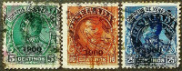 Набор почтовых марок (3 шт.). "Симон Боливар ("1900-Resellada")". 1900 год, Венесуэла.