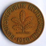 Монета 10 пфеннигов. 1950(J) год, ФРГ.