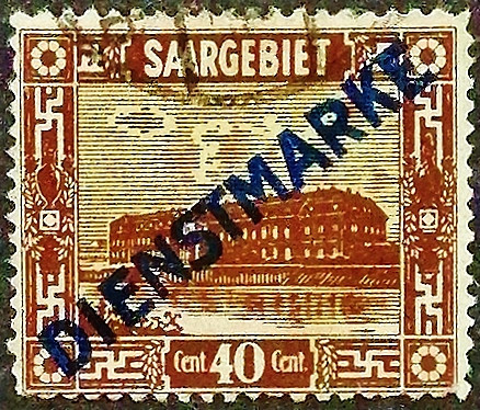 Почтовая марка. "Фабрика гончарных изделий, Меттлах ("DIENSTMARKE")". 1922 год, Саар.