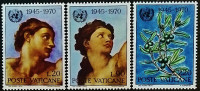 Набор марок (3 шт.). "25 лет ООН". 1970 год, Ватикан.