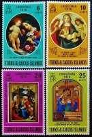 Набор марок (4 шт.). "Рождество". 1976 год, Теркс и Кайкос.