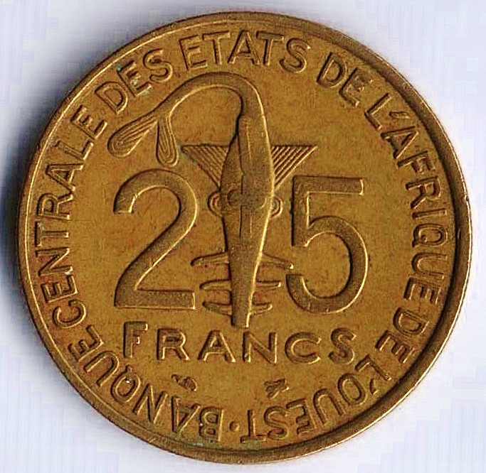 Монета 25 франков. 1995 год, Западно-Африканские Штаты. FAO.