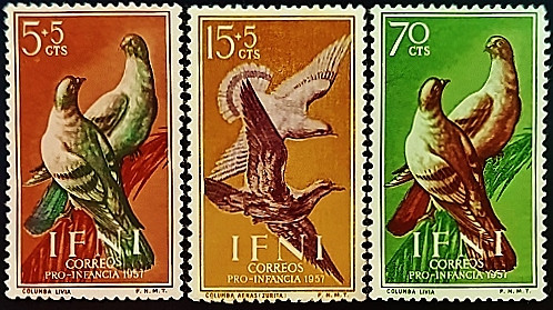 Набор марок (3 шт.). "Защита детей". 1957 год, Ифни. Набор марок (3 шт.). "Защита детей". 1957 год, Ифни.