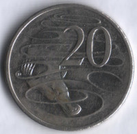Монета 20 центов. 2004 год, Австралия.