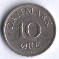 Монета 10 эре. 1949 год, Дания. N;S.