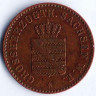 Монета 2 пфеннига. 1858(А) год, Саксен-Веймар-Эзенах.