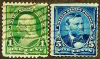Набор почтовых марок (2 шт.). "Президенты". 1898 год, США.