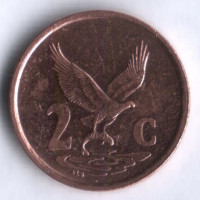2 цента. 2000 год, ЮАР. (Afurika-Tshipembe).