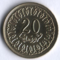 20 миллимов. 1960 год, Тунис.
