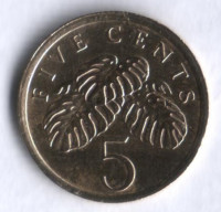 5 центов. 1987 год, Сингапур.