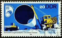 Почтовая марка. "Молодежный проект по строительству газопровода". 1978 год, ГДР.