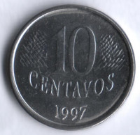 Монета 10 сентаво. 1997 год, Бразилия.