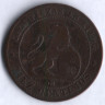 Монета 10 сентимо. 1870 год, Испания.
