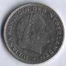Монета 2-1/2 гульдена. 1972 год, Нидерланды.