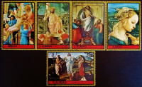 Набор марок (5 шт.) с блоком. "Пасха: Картины старых мастеров". 1972 год, Аджман.