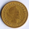 Монета 10 крон. 1990 год, Дания. LG;JP;A.