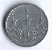 Монета 10 геллеров. 1943 год, Богемия и Моравия.
