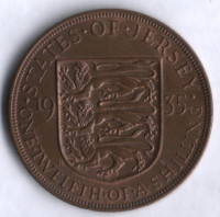 Монета 1/12 шиллинга. 1935 год, Джерси.