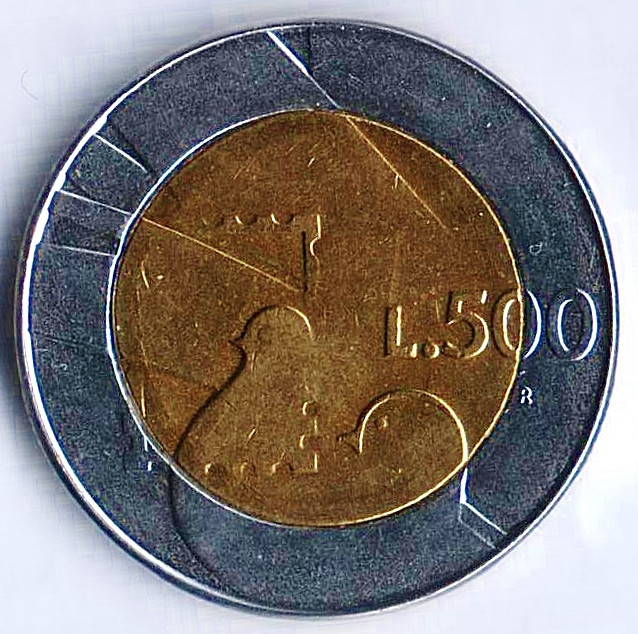 Монета 500 лир. 1990 год, Сан-Марино.
