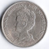 Монета 1 гульден. 1915 год, Нидерланды.