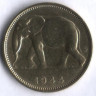 Монета 1 франк. 1944 год, Бельгийское Конго.
