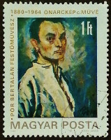 Почтовая марка. "100 лет со дня рождения Берталана Пура". 1980 год, Венгрия.