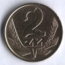 Монета 2 злотых. 1976 год, Польша.