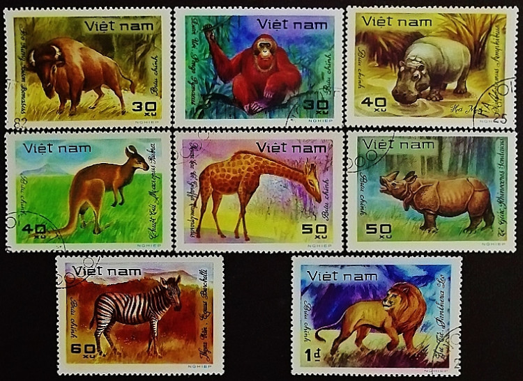 Набор почтовых марок (8 шт.). "Дикие животные (I)". 1981 год, Вьетнам.